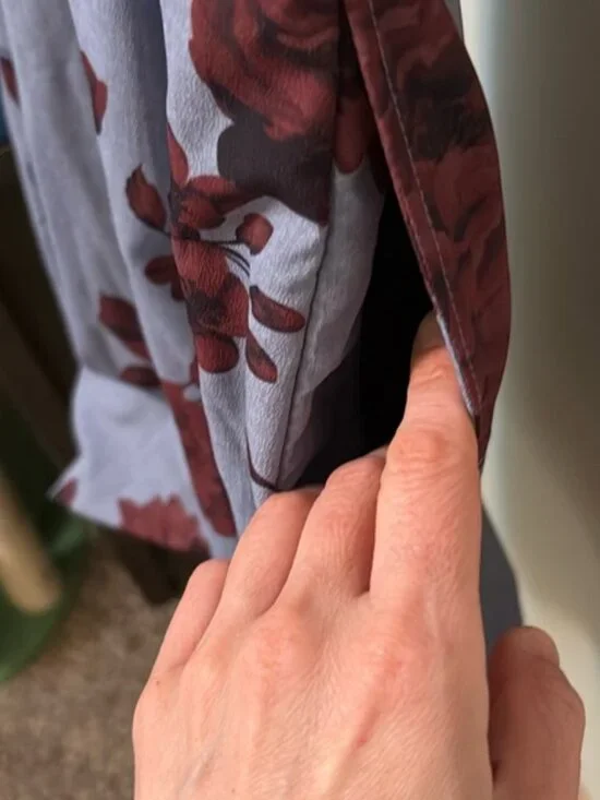 eShakti women's Sz 10 flower print smock waist dress pockets shoulder ties NWOT - Picture 11 of 11